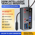 Inversor de Corriente Portátil 12V/24V para Auto — 4 USB + Toma AC 🚗⚡