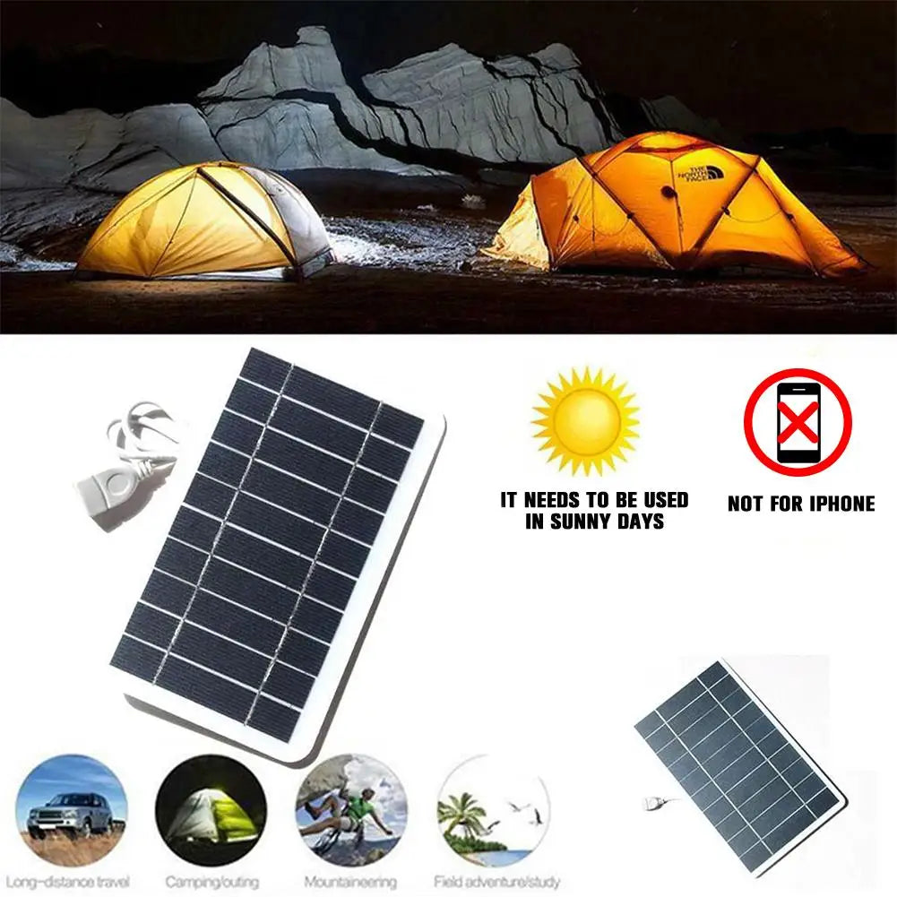 Cargador Solar USB Portátil 2W — Panel Solar 5V 400mA para Móviles