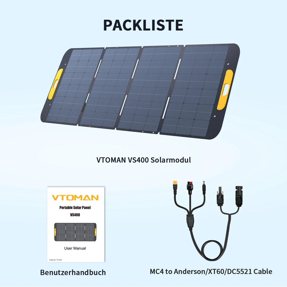 Panel Solar Plegable VTOMAN VS400W — 400W de Alta Eficiencia para Estaciones de Energía