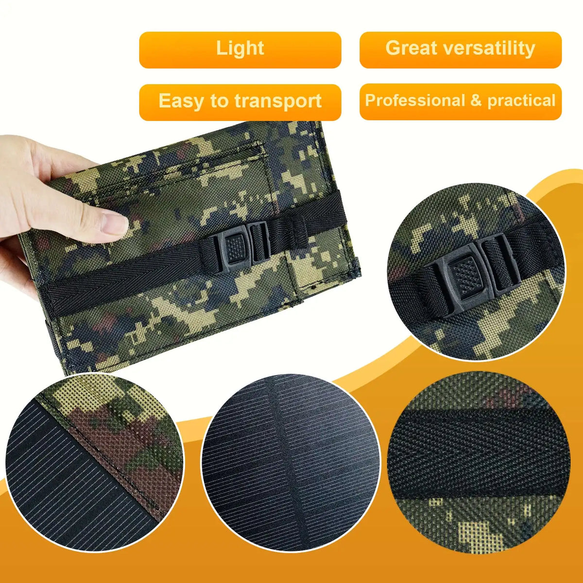 Cargador Solar Plegable LEAORLD 20W — Monocristalino de Alta Eficiencia con USB