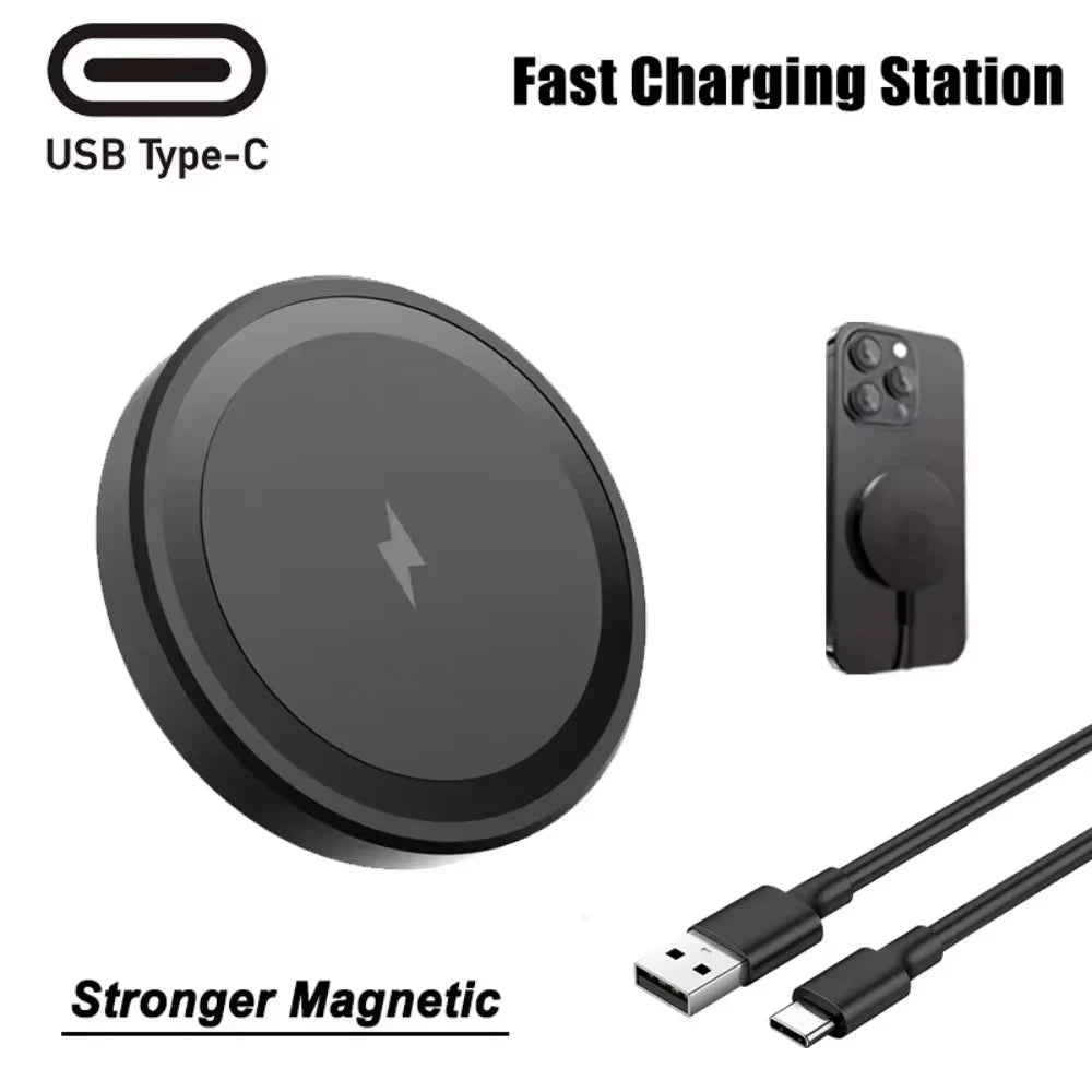 Cargador Inalámbrico Magnético 15W — Compatible iPhone 13 14 15 16 17 18 🧲