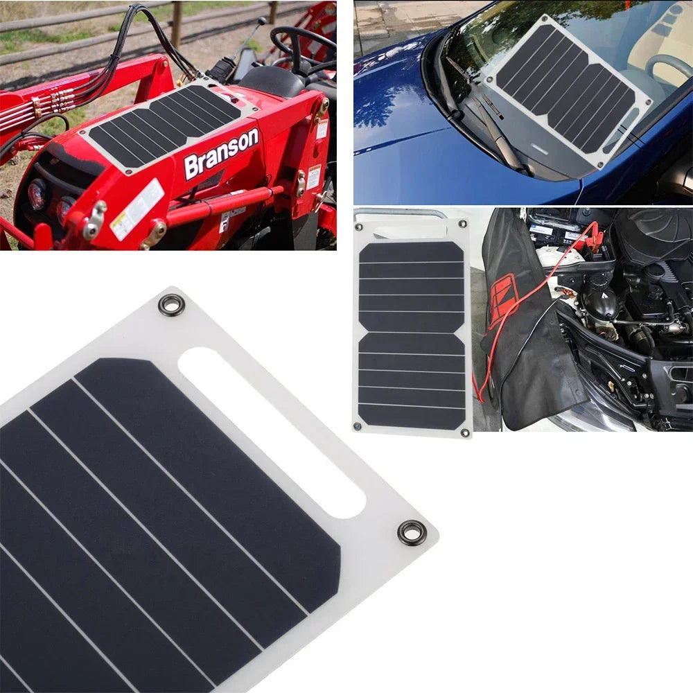 Cargador Solar USB de 6W, Panel portátil impermeable para acampar al aire libre, senderismo, carga del Banco de energía del teléfono móvil