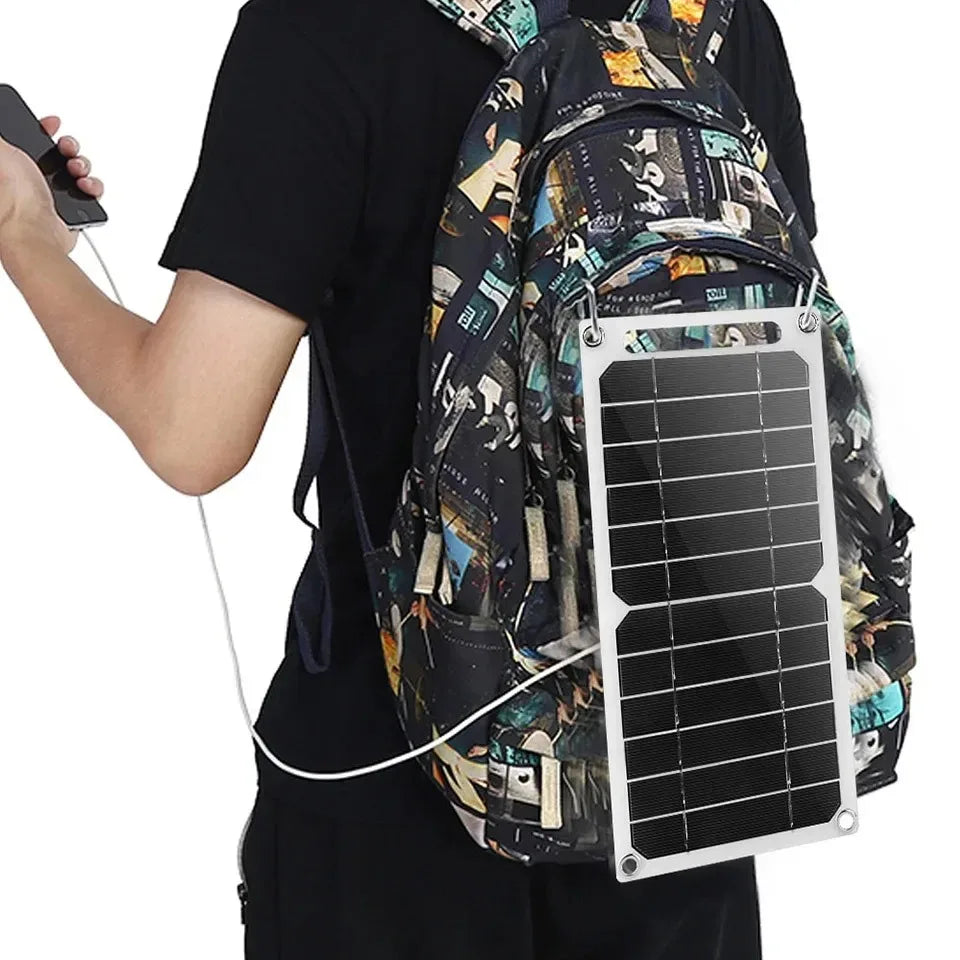 Cargador Solar USB de 6W, Panel portátil impermeable para acampar al aire libre, senderismo, carga del Banco de energía del teléfono móvil