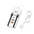 Cargador USB 4 Puertos con Extensión y Carga Rápida PD 🔌