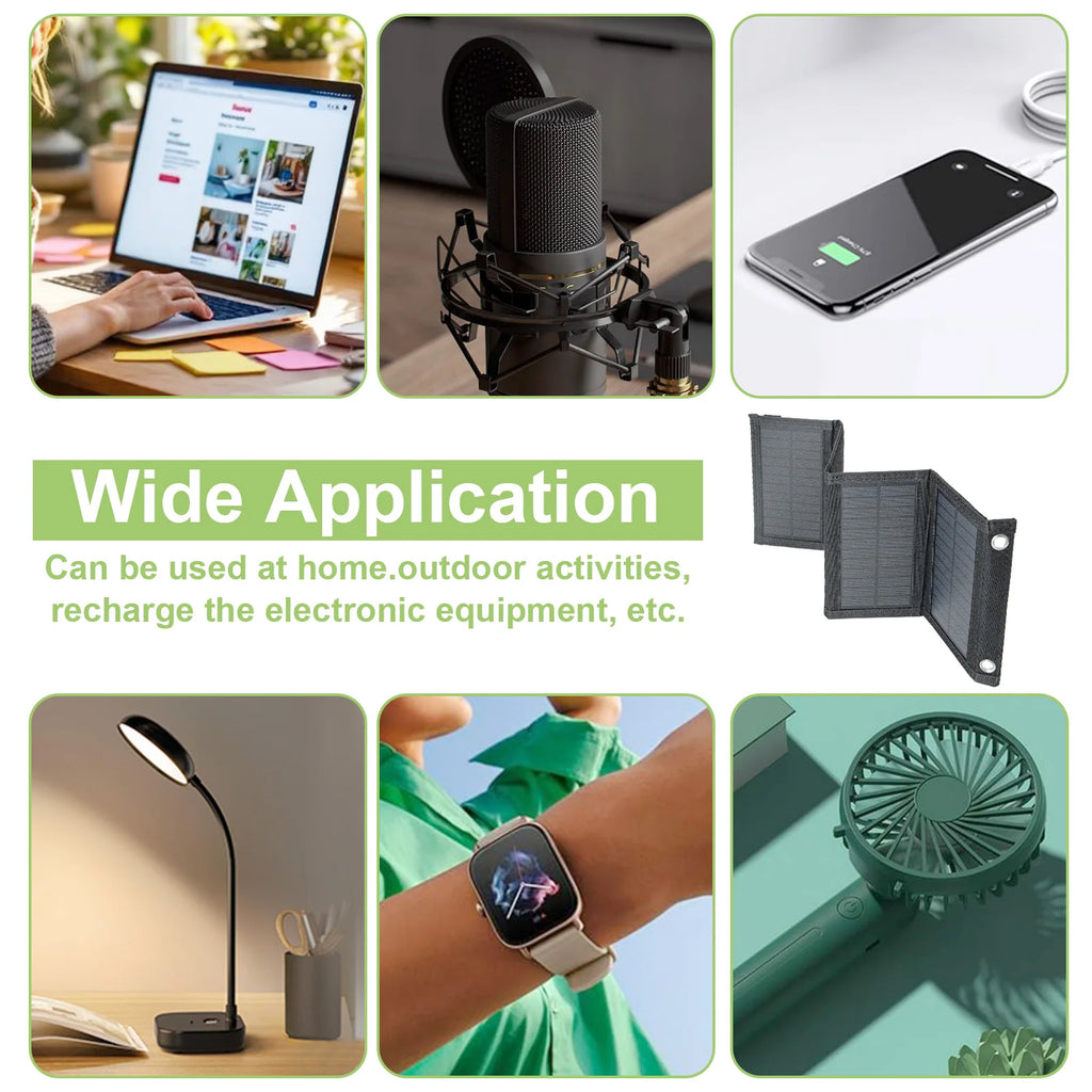 Cargador Solar Plegable LEAORLD 20W — Monocristalino de Alta Eficiencia con USB